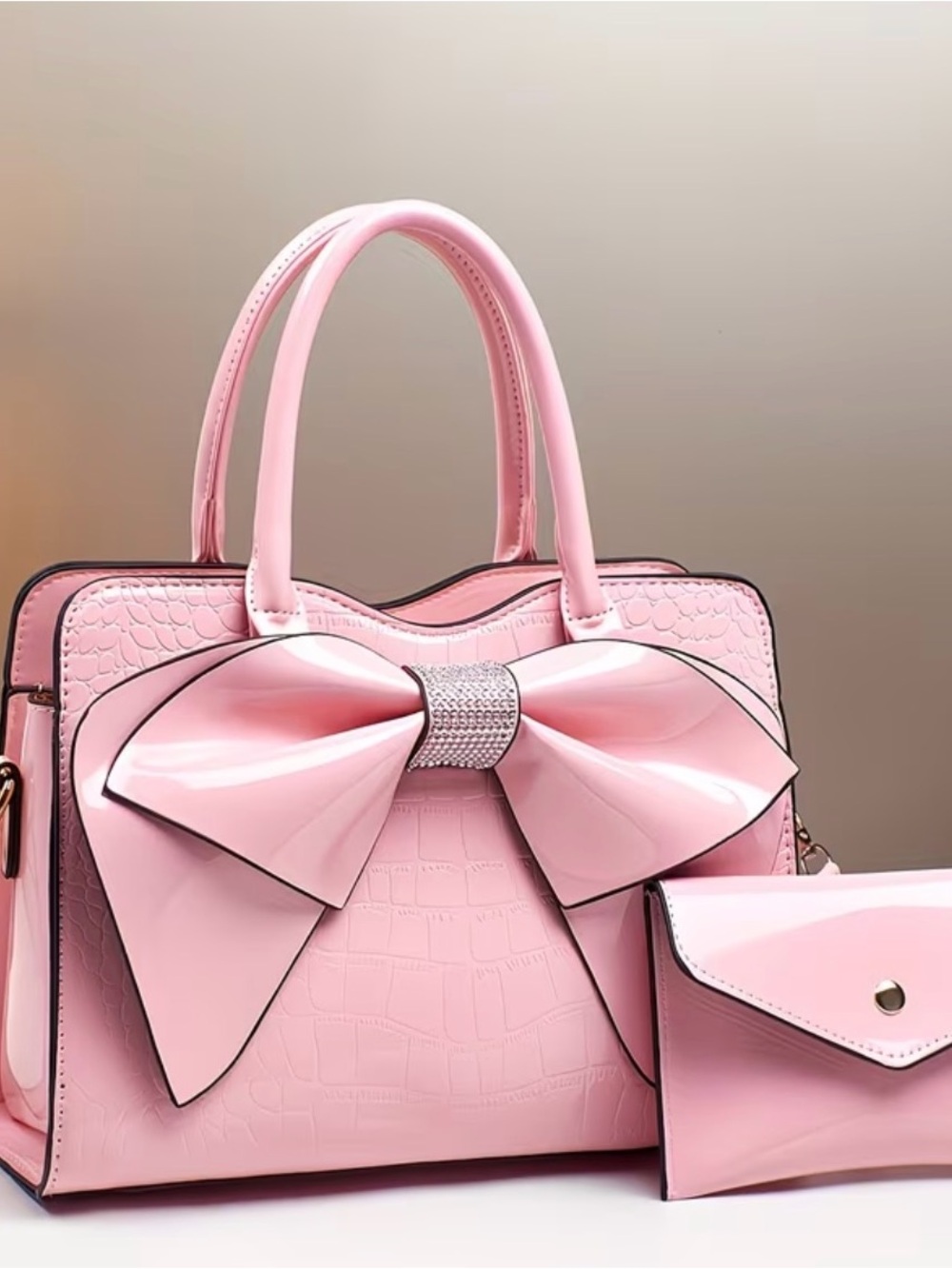 Elegant Pink Bow Handbag for Women